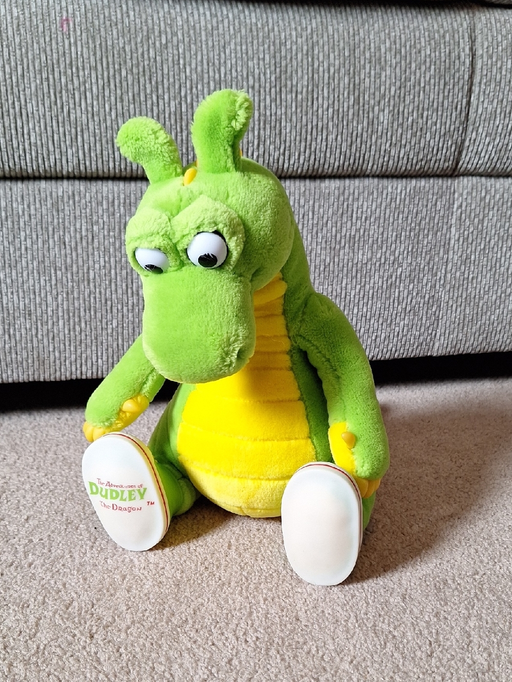 Dudley the Dragon Plush - Bright Green & Yellow